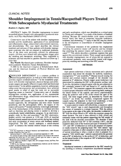Shoulder Impingement in Tennis/Racquetball Players Treated With