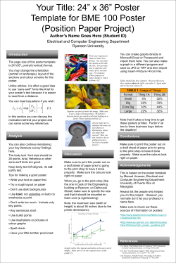 BME 100 poster template - Department of Electrical and Computer