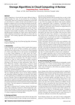 Storage Algorithms in Cloud Computing: A Review