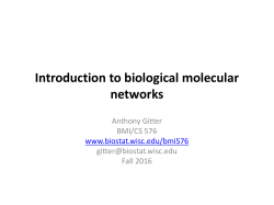 Introduction to biological molecular networks