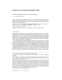 Solving Convex Programs by Random Walks
