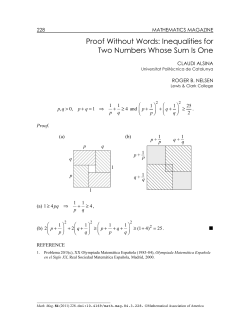 Proof Without Words: Inequalities for Two Numbers Whose Sum Is One