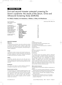 First and Second Trimester Antenatal Screening for Down`s Syndrome