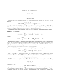 FULTON`S TRACE FORMULA 1. Introduction Let X be a projective