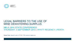 LEGAL BARRIERS TO THE USE OF MINE DEWATERING SURPLUS