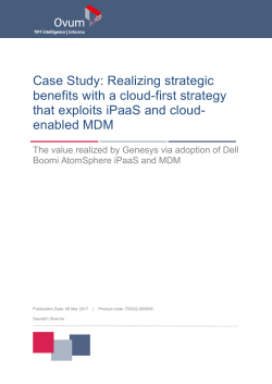 Case Study: Realizing strategic benefits with a cloud