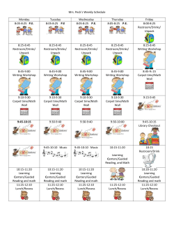 Mrs. Peck`s Typical Daily Schedule
