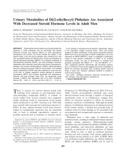 Urinary Metabolites of Di(2ethylhexyl) Phthalate Are Associated With