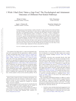 I Wish I Had (Not) Taken a Gap-Year? The