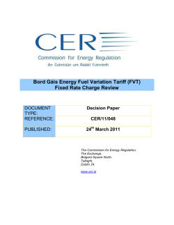 (FVT) Fixed Rate Charge Review - Commission for Energy Regulation