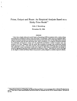 Prices, Output and Hours: An Empirical Analysis Based on a Sticky