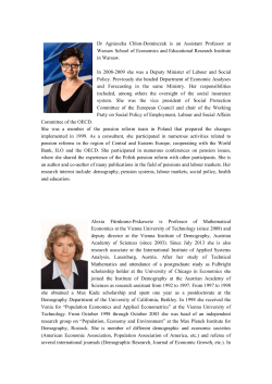 Dr Agnieszka Chlon-Dominczak is an Assistant Professor at Warsaw