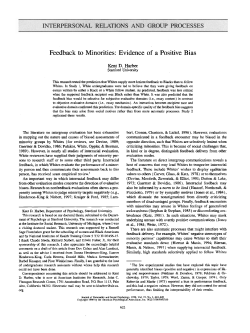 Feedback to Minorities: Evidence of a Positive Bias