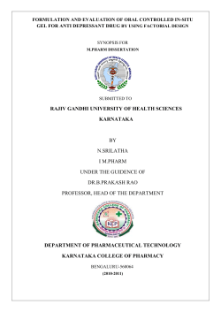 formulation and evaluation of - Rajiv Gandhi University of Health