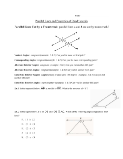 Parallel Lines and Properties of Quadrilaterals Practice B