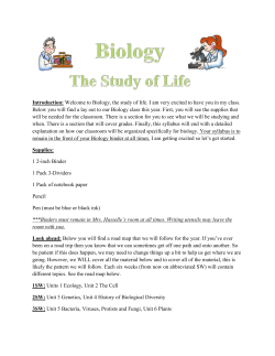 Biology Syllabus - East Texas Charter Schools