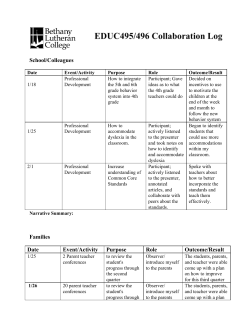School/Colleagues Families Date Event/Activity Purpose Role