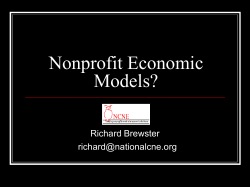 Nonprofit Economic Models, Richard Brewster, National Center for