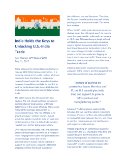 India Holds the Keys to Unlocking US-India Trade
