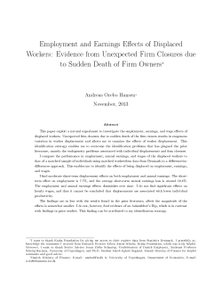 Employment and Earnings E ects of Displaced Workers