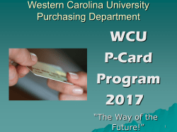 P-Card Training Manual - Western Carolina University
