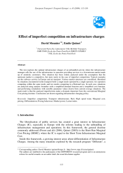 Effect of imperfect competition on infrastructure charges