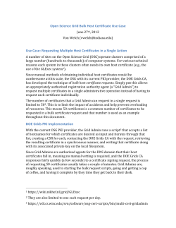 Open Science Grid Bulk Host Certificate Use Case