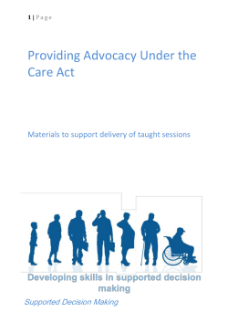 Providing Advocacy Under the Care Act