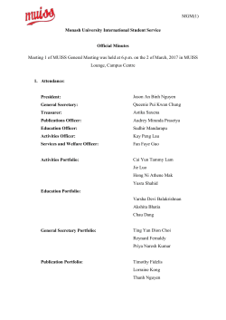 Meeting 01, March 2 2017 - Monash Student Association