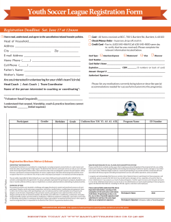 Youth Soccer League Registration Form