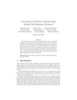 Convergence of Position Auctions under Myopic Best
