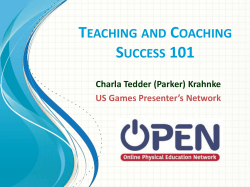 Southern District Teaching/Coaching Success 101