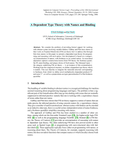A Dependent Type Theory with Names and Binding