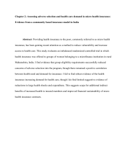 Assessing adverse selection and health care demand in