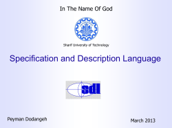 SDL (and MSC) - Sharif University of Technology