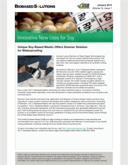 Unique Soy-Based Mastic Offers Greener Solution