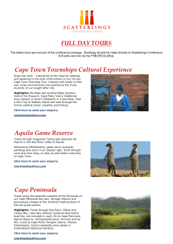Cape Town Townships Cultural Experience Aquila Game Reserve