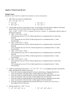 Algebra 2 Final Exam Review