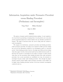 Information Acquisition under Persuasive Precedent versus Binding
