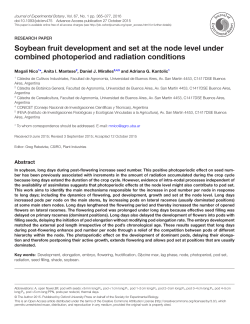 Soybean fruit development and set at the node