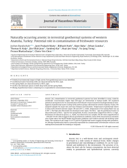 Naturally occurring arsenic in terrestrial geothermal systems of
