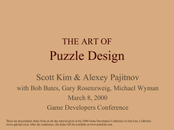 THE ART OF Puzzle Game Design