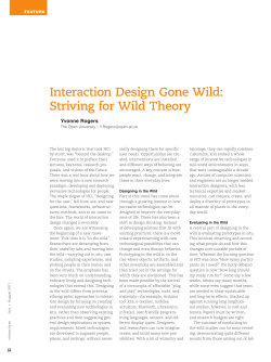 Interaction design gone wild: striving for wild theory
