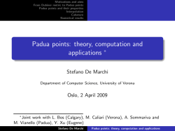 Padua points: theory, computation and applications
