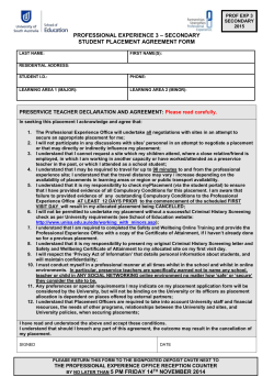 student placement agreement form