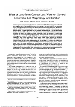 Effect of long-term contact lens wear on corneal endothelial
