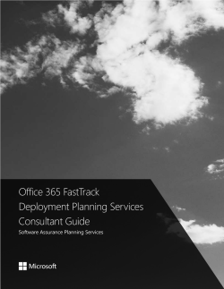 Office 365 FastTrack Deployment Planning Services Consultant Guide