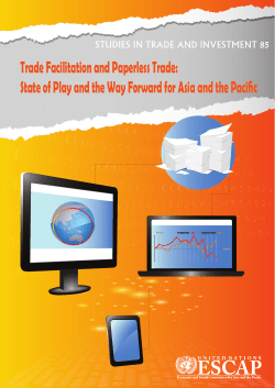 Trade Facilitation and Paperless Trade: State of Play and the Way