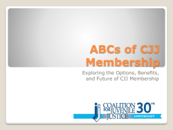 ABCs of CJJ Membership - The Coalition for Juvenile Justice