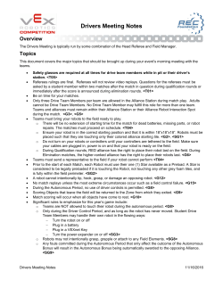 Drivers Meeting Notes